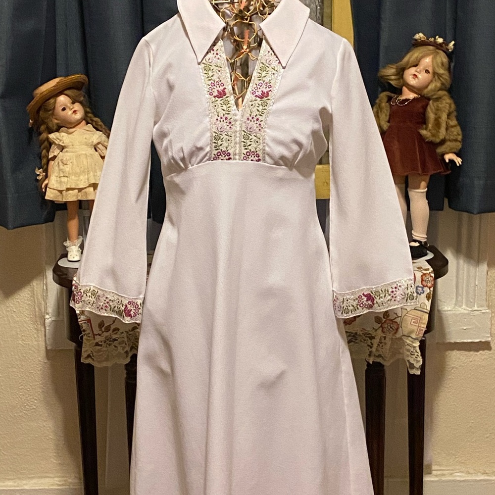 Homemade White Polyester Gown.